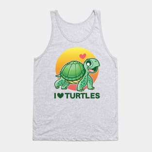 I Love Turtles Tank Top